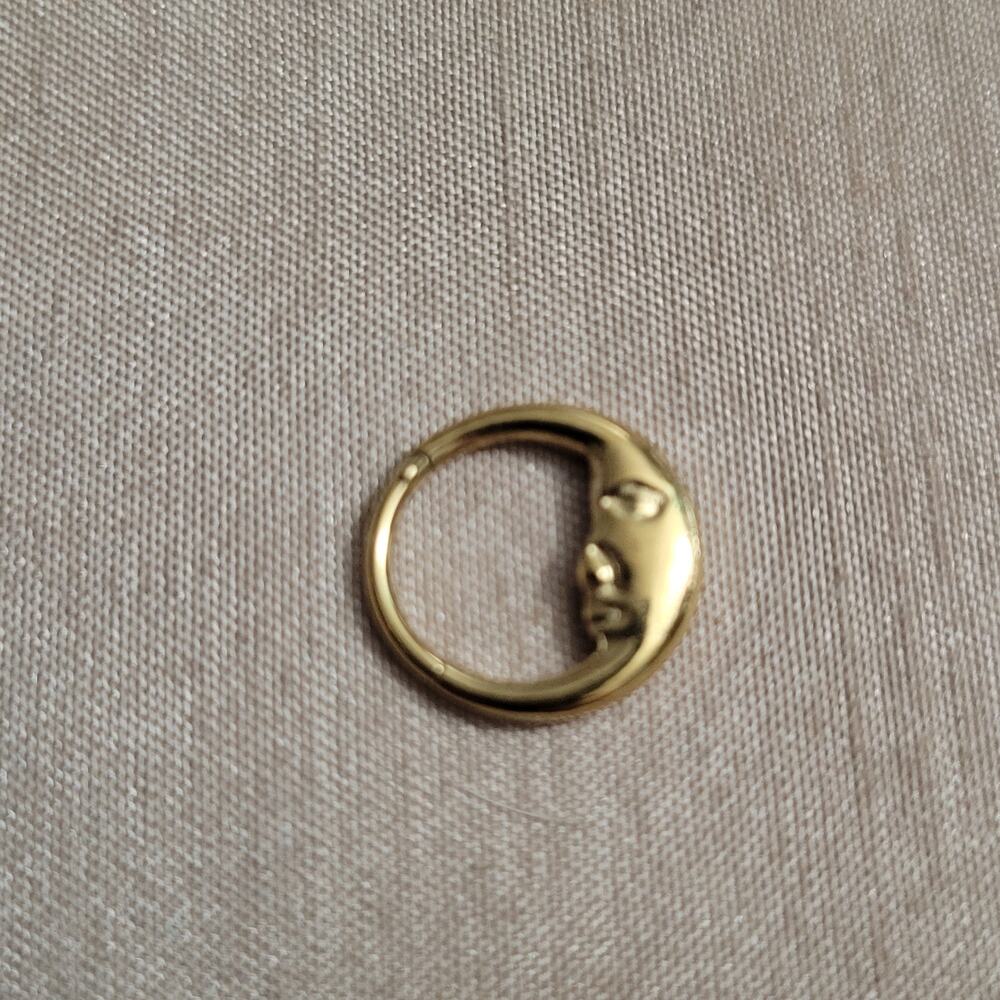 16 gauge 10mm moon shaped stainless steel silver daith ear cartilage piercing